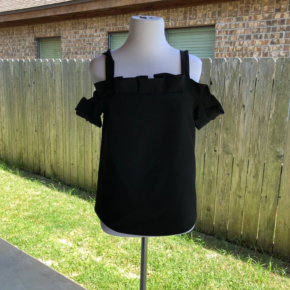 NWT Topshop bardot pleat ruffle too